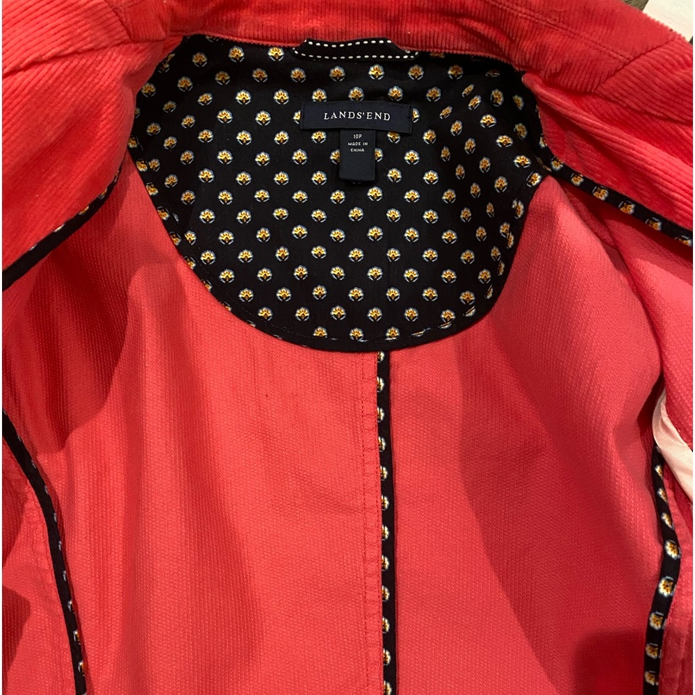 Lands End Coral Pink Corduroy Jacket Blazer Size 10P - Picture 7 of 11
